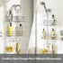 Chrome Shower Caddy Organizer with Hooks - Overhead Bathroom Rack