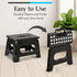 Handy Laundry Folding Step Stool - Collapsible Stool for Adults & Kids, Great for Kitchen, Bathroom, or Bedroom (Black