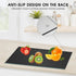 Tempered Glass Cutting Board for Kitchen, 16"x12" Black Glass Cutting Board, Black Glass Chopping Board with Rubber Non Slip Feet, Heat Resistant, Shatter Resistant, Dishwasher Safe… by JAMBALAY