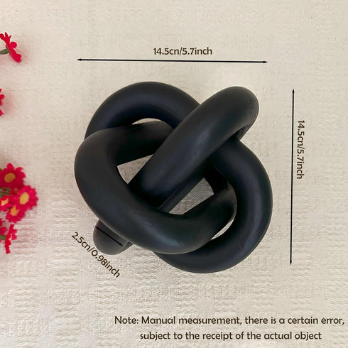3-Link Wood Chain Link Coffee Table Decor, Black Wooden Knot Decor for Coffee Table Farmhouse Decortive for Home Boho