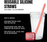GoSili 4 Pack Reusable Silicone Straws with Case, Flexible, Collapsible, Dishwasher Safe, No-brush Needed