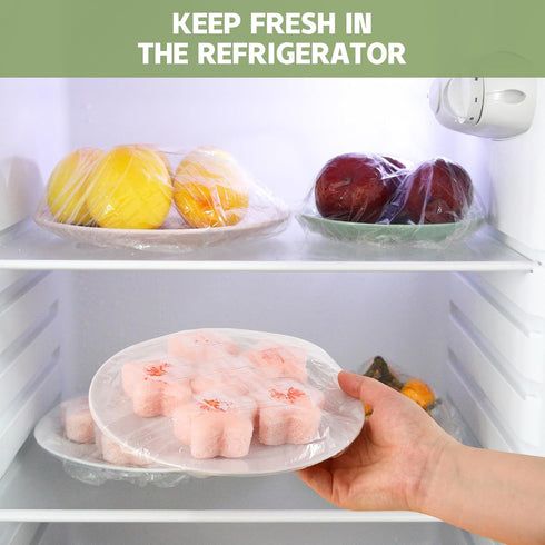 Plastic Bowl Covers 100pcs Reusable Elastic Shower Caps for Outdoor Food, Sourdough Bread Proofing, Keep Bugs Away