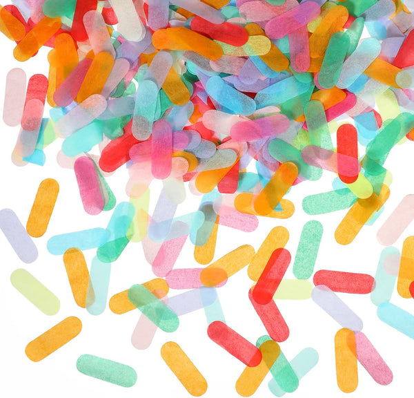 Civaner Tissue Sprinkle Confetti, Colorful Rainbow Donut Table Confetti for Ice Cream Theme Birthday Party Decoration