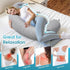 TranquilRelax Cover,Grey-35"*10" C Shaped Body Pillow for Side Sleepers, Memory Foam Long Pillow for Leg, Hip & Back