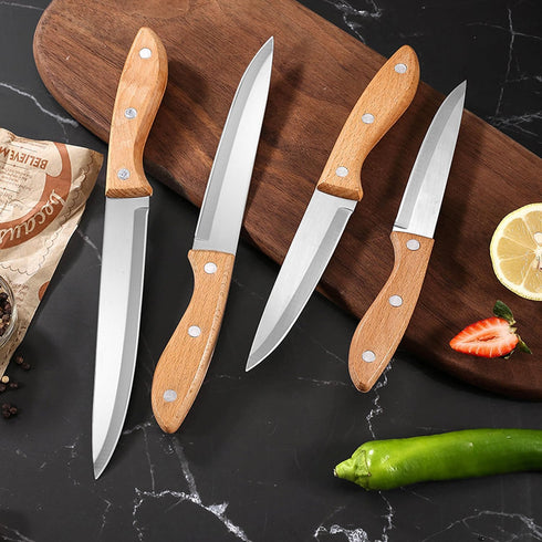 Ultra Sharp Paring Knife for Peeling, Cutting Fruits, Vegetables, and Meat, Stainless Steel with Wooden Ergonomic Handle