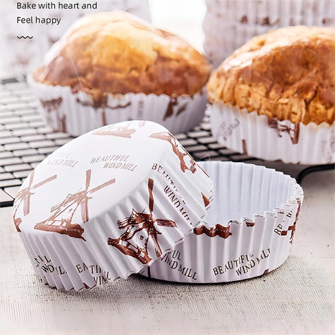 YOUEON 600 Pcs Jumbo Cupcake Liners, 3.5 In Greaseproof, 6 Oz Large Non-Stick Paper Baking Cups, 3 Pattern