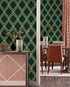 Green Rhombus Peel and Stick Wallpaper 17.7"× 9.8ft, Geometric Diamond Contact Paper for Furniture Renovation Home Decor