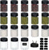 Uiifan 18 Pack 10 oz Spice Jars with Black Lids, Clear Plastic Spice Containers with Shaker Lids for Kitchen