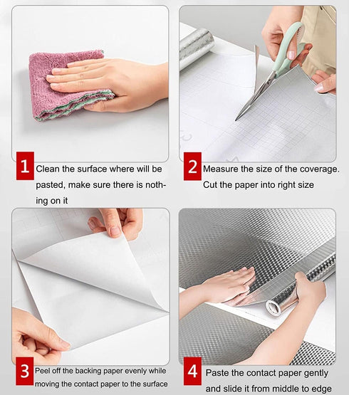 Kitchen Wallpaper Oil Proof Sticker, Self-Adhesive Contact Paper, Waterproof and Heat Resistant, 15.7X118 Inches