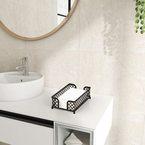 MOLEDINO Guest Towel Napkin Holder for Bathroom, Disposable Paper Hand Towel Holder Tray Metal Black Dinner Napkin