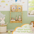 2-Tier Wall-Mounted Kids Bookshelf, Bamboo Floating Nursery Book Shelf, Picture Ledge Shelf for Wall Decor and Storage