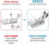 KESOL Sturdy 304 Stainless Steel Utensil Drying Rack Basket Holder with Hooks, 3 Divided Compartments, Rust Proof