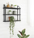 3 Mkono Floating Wall Shelves Tier Rustic Hanging Shelf with Metal Bracket Wall Mount Wood Storage Display Shelves
