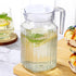 SEWACC 2 Pcs Pot Cold Water Bottle, 21oz/600mL Glass Pitcher with Lid, Covered Pitchers for Iced Tea, Fridge Jug Water