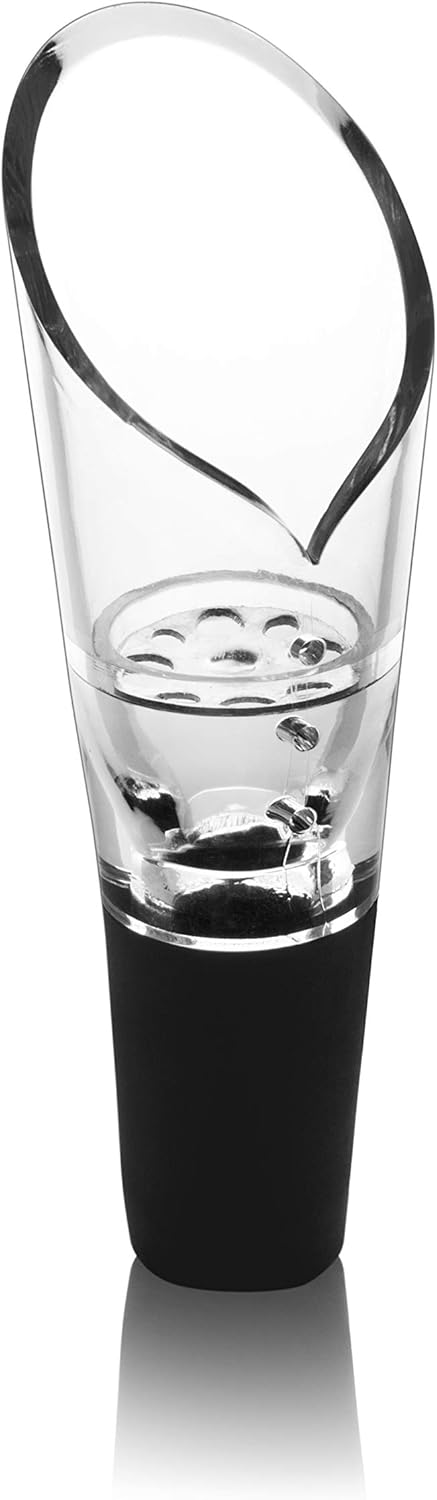 True Aerial Aerating Wine Pourer, Decant Wine Instantly with Drip-Free Pour Spout, Set of 1
