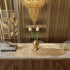 36 Inch FAVE Gold Small Table Runner Heat Resistant Vinyl Table Cover for Dinner Party Wedding Decor (Leaves)