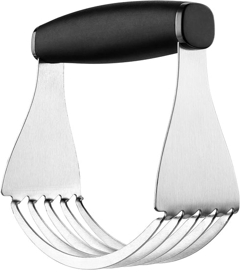Spring Chef Dough Blender for Baking, Heavy Duty Stainless Steel Pastry Cutter Tool with Sharp Blades - XL Black