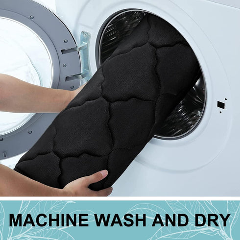 OLANLY Memory Foam Toilet Rugs U-Shaped 24x20, Ultra Soft Non-Slip Bathroom Mats, Machine Washable Contour Bath Rugs