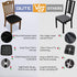 Gute Chair Seat Covers, Stretch Solid Dining Room Chair Protectors with Ties (4 Pcs, Black)