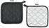 DII Basic Terry Collection Quilted Potholder, 100% Cotton, Black, 3 Piece