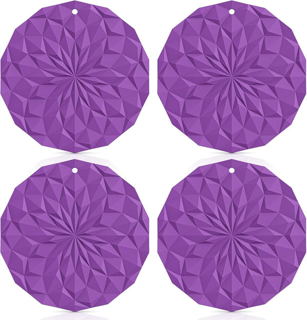 ME.FAN Silicone Trivet Mats - 4 Pack Pot Holders, 7.4'' Thickened Hot Pads for Hot Pots, Pans, Heat Resistant for Table