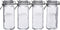 Mason Craft & More Airtight Kitchen Food Storage Clear Glass Clamp Jars, 22 Ounce Mini Clamp Jar
