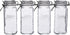 Mason Craft & More Airtight Kitchen Food Storage Clear Glass Clamp Jars, 22 Ounce Mini Clamp Jar
