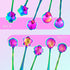 9 PCS Rainbow Flower Spoon Set, LEEFONE 2 Different Size Stainless Steel Reusable Teaspoons for Coffee Sugar Dessert