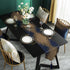 72 Inches Jiino Blue Luxury Table Runners Long with Tassels Modern Geometric Lines Runner Table for Dresser Table