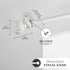 Kenney Rachel Fluted Ball Window Curtain Rod, Adjustable 28-48 Inch, Antique White