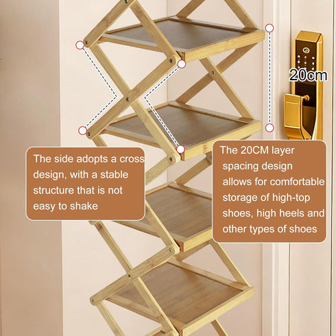 Closet Closet, (4 Simcat Shoe Rack for Bamboo Shoe Storage Freestanding Shoe Storage Shelf for Entryway, Front Door