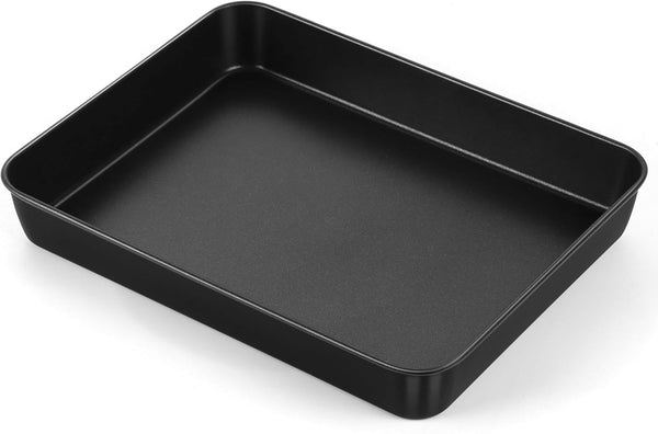 E-far 9 x 13 Inch Baking Pan, Nonstick Stainless Steel Rectangle Cake Pan for Baking Brownies, Casseroles, Lasagna