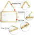 JUXYES Mini Brass Wall Hanging Photo Frame Set of 4, Double Glass Floating Frame for Artwork, Picture, Pressed Flower,