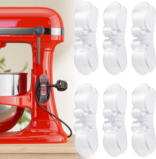 6PCS Clear Cord Organizer for Appliances, Kitchen Appliance Cord Organizer Stick On, Cord Winder for Pressure Cooker,