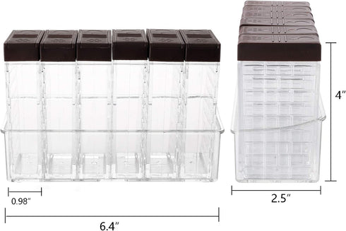 TOPZEA 12Pcs Spice Shaker Jars, Travel Seasoning Box with 2-in-1 Lids Empty Condiment Set Plastic Seasoning Storage Container Dispenser for Spice, Salt and Pepper, Clear by TOPZEA