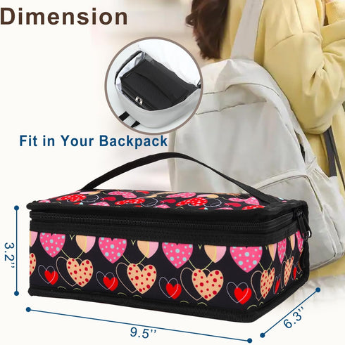 FlowFly Small Lunch Box, Insulated Soft Bag Mini Cooler for Kids, Girls, Boys, Women, Men, Heart