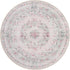 4ft Wonnitar Bow Print Washable Round Rug, Pink Circle Rug for Girl Nursery Decor, Non Slip Ultra-Thin Soft Boho Floral