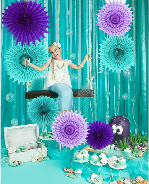 Mermaid Birthday Party Decorations Teal Purple / Wonderland Frozen Party Supplies / Under The Sea Decorations