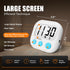 2 Pack Digital Kitchen Timer for Cooking, Big Digits Loud Alarm, Magnetic Backing Stand for Baking, White