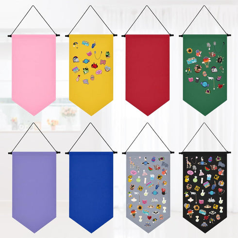 Kunyeah Wall Hanging Brooch Organizer Storage Case - Colorful Canvas Pin Board Stand for Enamel Pins (Green)