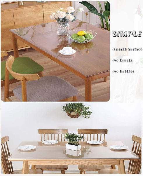 HQYG 1.5mm 13x13 Inch Thick Clear Desk Cover Protector, Rectangular Clear Pad Mat, Plastic Table Cover, Side End Table