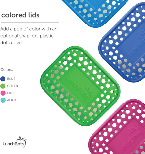 LunchBots Medium Uno Stainless Steel Sandwich Container for Wraps, Salads, Eco-Friendly, Aqua Dots