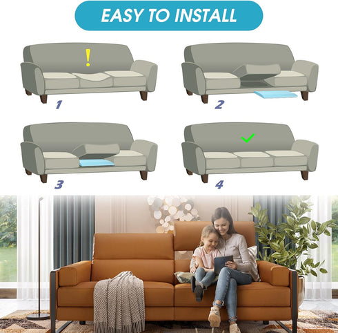 moonoom 22"x22" (2 Couch Cushion Support, Blue Sofa Cushion Sagging Repair, Curved High Density Foam Replacement