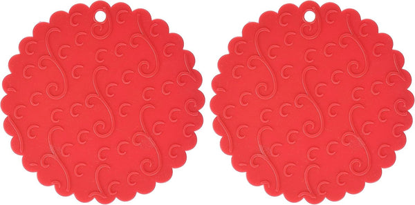 Norpro Grip Silicone Jar Opener and Potholder - Red Non-Slip Grip (2-Pack)