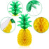 Blulu 6 Pieces 14 Inch Pineapple Honeycomb Centerpieces, Tissue Paper Hanging Decorations for Tropical Luau Hawaiian