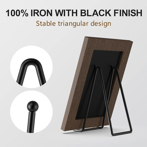 3 Pack 4.5 Inch Plate Stands for Display, Vinyl Table Top Display, Metal Frame Holders for Pictures, Art