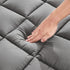 Mattress Pad Cover with 18” Deep Pocket - Fits Up to 8”-21” Cooling Bed Topper, Soft and Breathable Cover, Gray, Queen