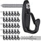 SELEWARE 30PCS Screw in Hooks for Hanging Outdoor String Lights, Black Wall Hooks for Patio Gazebo Fence