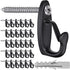 SELEWARE 30PCS Screw in Hooks for Hanging Outdoor String Lights, Black Wall Hooks for Patio Gazebo Fence