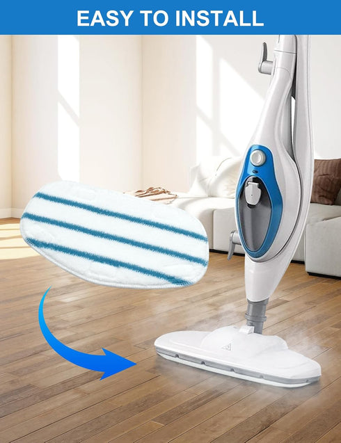 8 Pack Pur Steam Mop Pads, Compatible with PurSteam ThermaPro 10-in-1, Washable Reusable Replacement Pads